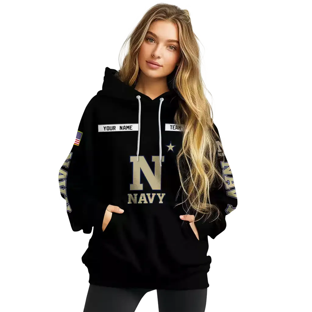 customized navy midshipmen punisher skull black hoodie high quality customized navy midshipmen punisher skull black hoodie high quality