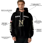 customized navy midshipmen punisher skull black hoodie best selling