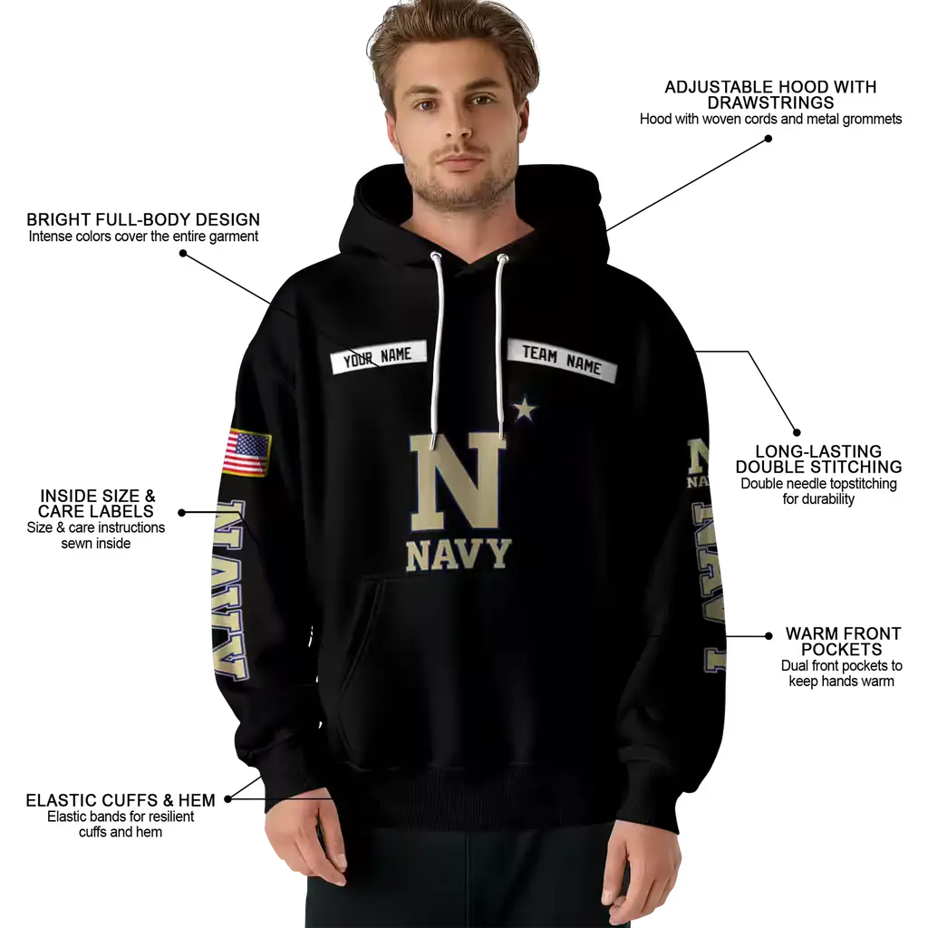 customized navy midshipmen punisher skull black hoodie latest model customized navy midshipmen punisher skull black hoodie latest model