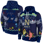 customized navy midshipmen spongebob patrick star blue navy hoodie best selling