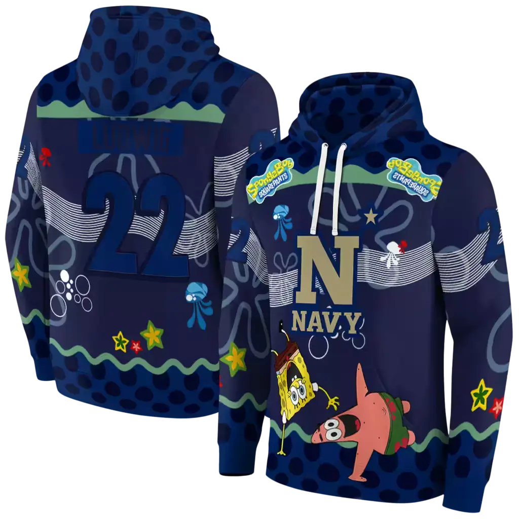 customized navy midshipmen spongebob patrick star blue navy hoodie fashion forward customized navy midshipmen spongebob patrick star blue navy hoodie fashion forward