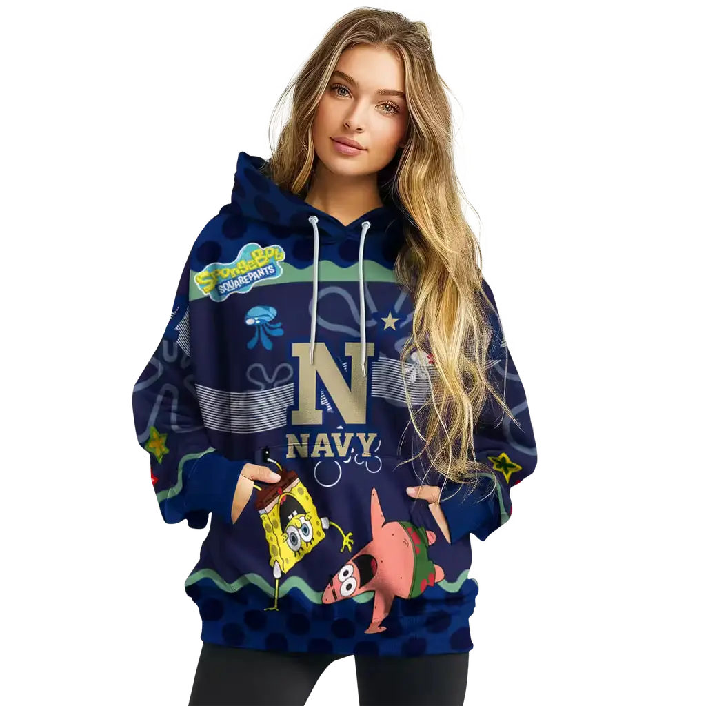 customized navy midshipmen spongebob patrick star blue navy hoodie high quality customized navy midshipmen spongebob patrick star blue navy hoodie high quality