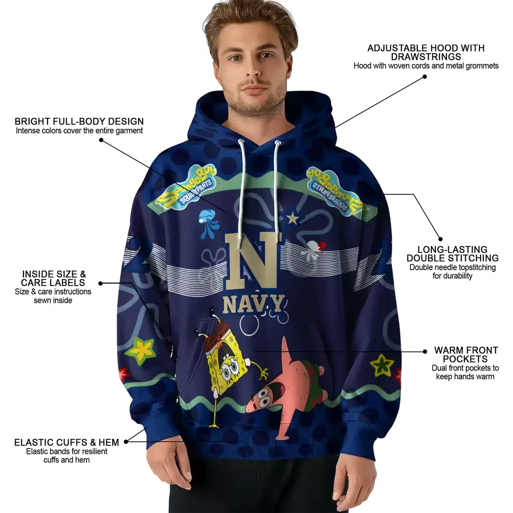 customized navy midshipmen spongebob patrick star blue navy hoodie latest model customized navy midshipmen spongebob patrick star blue navy hoodie latest model