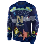 customized navy midshipmen spongebob patrick star blue navy hoodie best selling