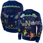 customized navy midshipmen spongebob patrick star blue navy hoodie best selling