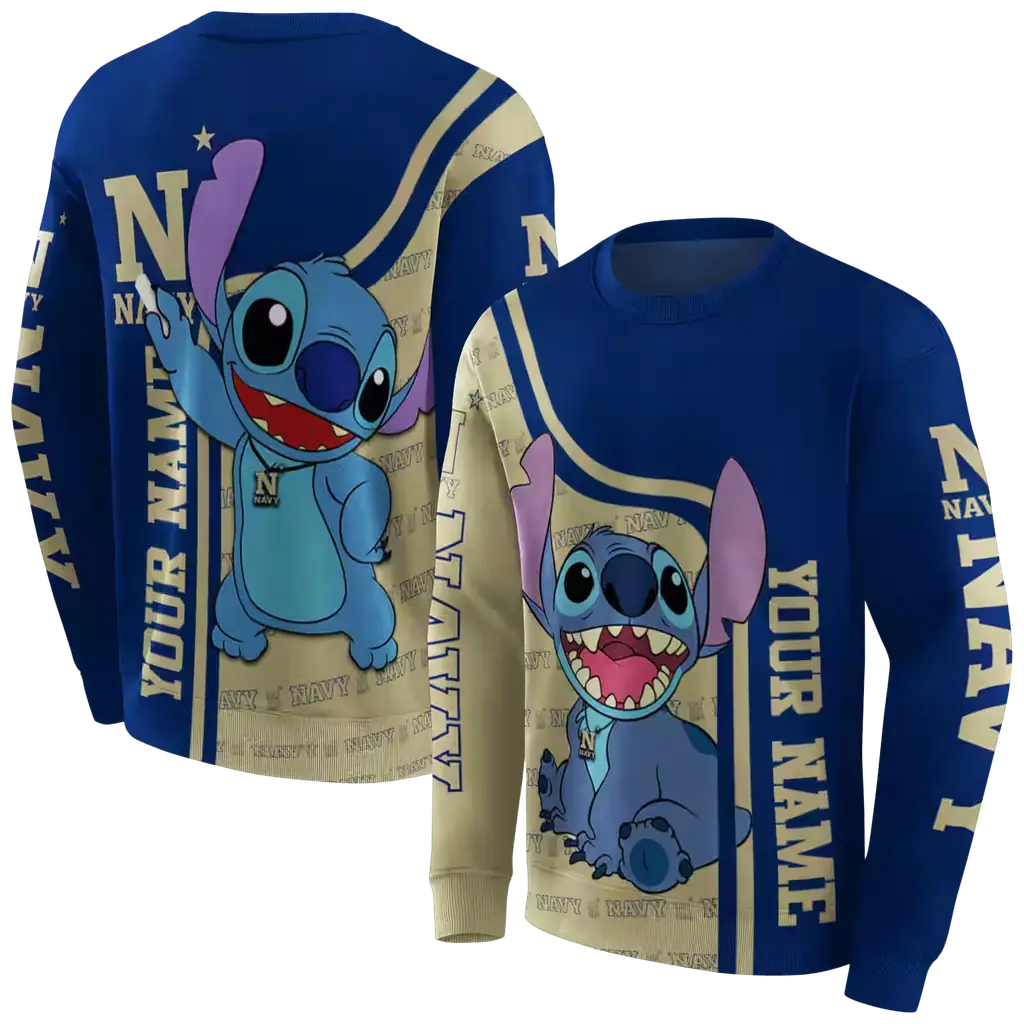 customized navy midshipmen stitch blue hoodie premium grade customized navy midshipmen stitch blue hoodie premium grade