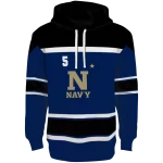 customized navy midshipmen striped pattern blue hoodie best selling