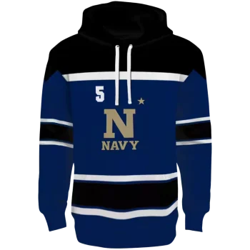 customized navy midshipmen striped pattern blue hoodie best selling