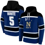 customized navy midshipmen striped pattern blue hoodie best selling