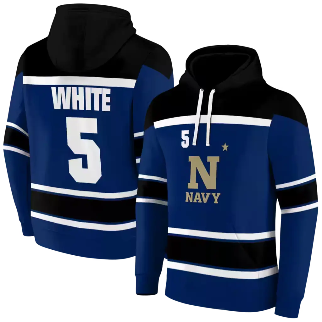 customized navy midshipmen striped pattern blue hoodie fashion forward customized navy midshipmen striped pattern blue hoodie fashion forward