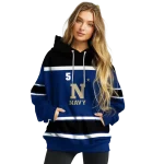 customized navy midshipmen striped pattern blue hoodie best selling