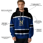 customized navy midshipmen striped pattern blue hoodie best selling