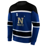 customized navy midshipmen striped pattern blue hoodie best selling