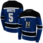 customized navy midshipmen striped pattern blue hoodie best selling