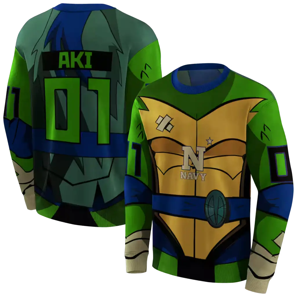customized navy midshipmen superhero armor blue green hoodie premium grade customized navy midshipmen superhero armor blue green hoodie premium grade