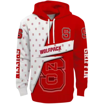 customized nc state wolfpack abstract shape red hoodie best selling