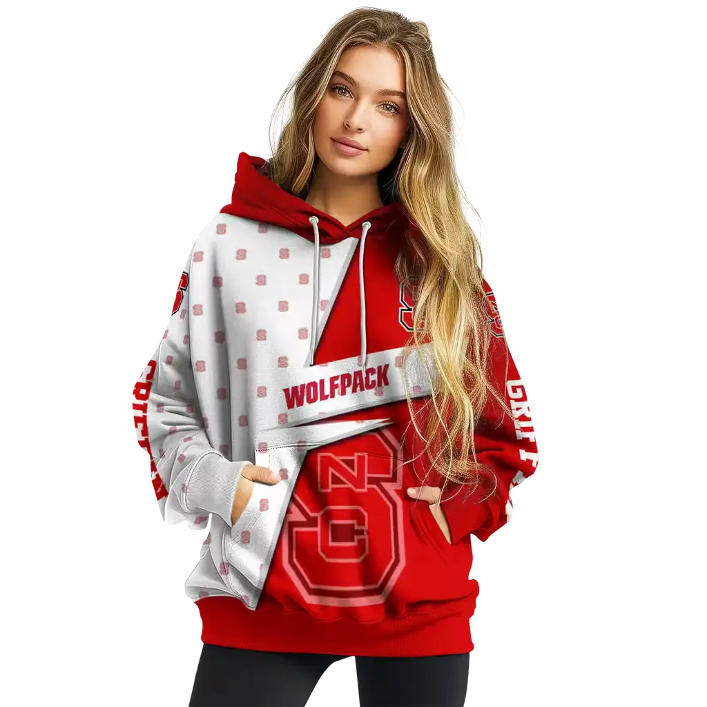 customized nc state wolfpack abstract shape red hoodie high quality customized nc state wolfpack abstract shape red hoodie high quality