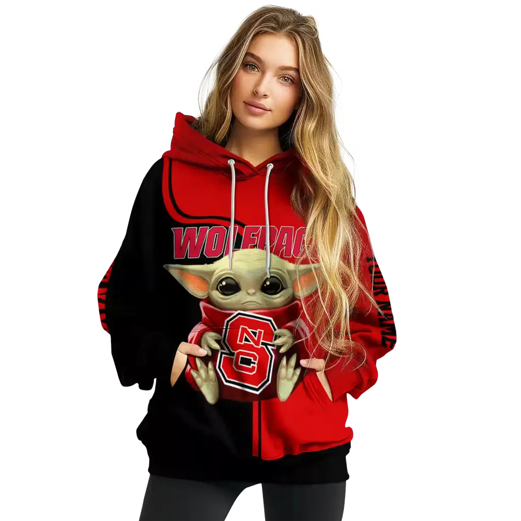 customized nc state wolfpack baby yoda red black hoodie high quality customized nc state wolfpack baby yoda red black hoodie high quality