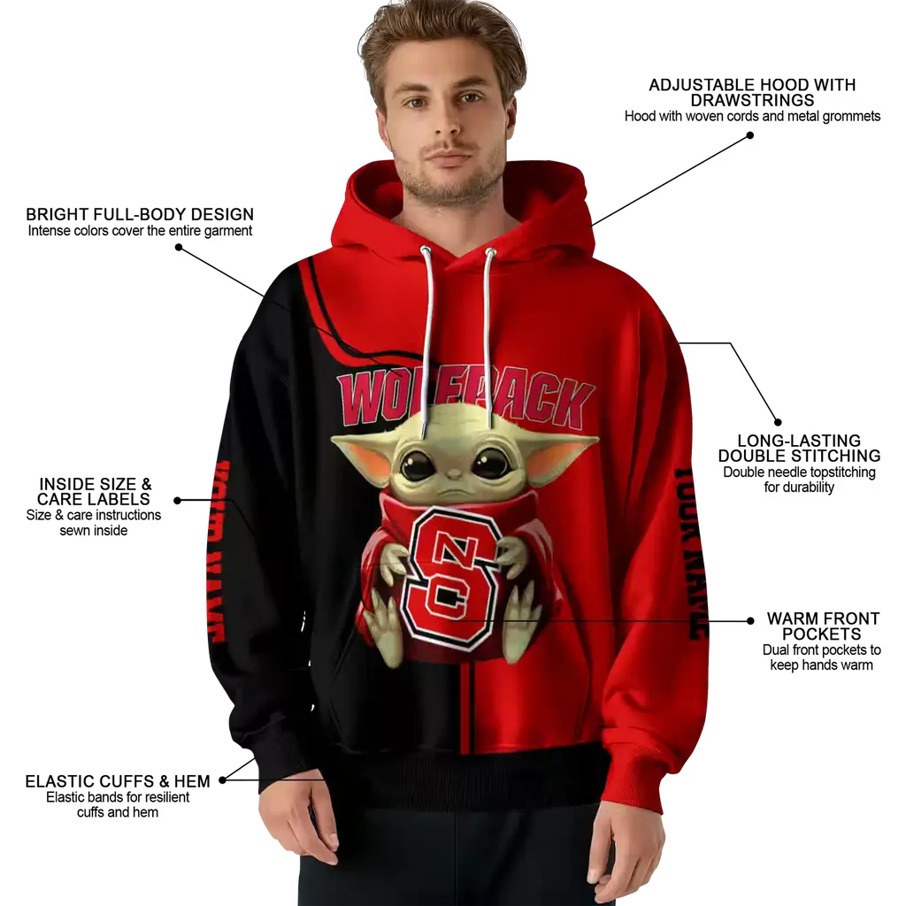 customized nc state wolfpack baby yoda red black hoodie latest model customized nc state wolfpack baby yoda red black hoodie latest model
