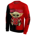 customized nc state wolfpack baby yoda red black hoodie best selling