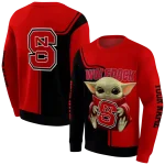 customized nc state wolfpack baby yoda red black hoodie best selling