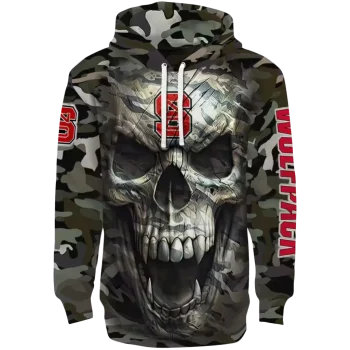 customized nc state wolfpack camo skull hoodie best selling