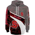 customized nc state wolfpack hexagonal mesh red black gray hoodie best selling