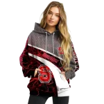customized nc state wolfpack hexagonal mesh red black gray hoodie best selling