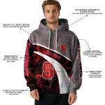 customized nc state wolfpack hexagonal mesh red black gray hoodie best selling
