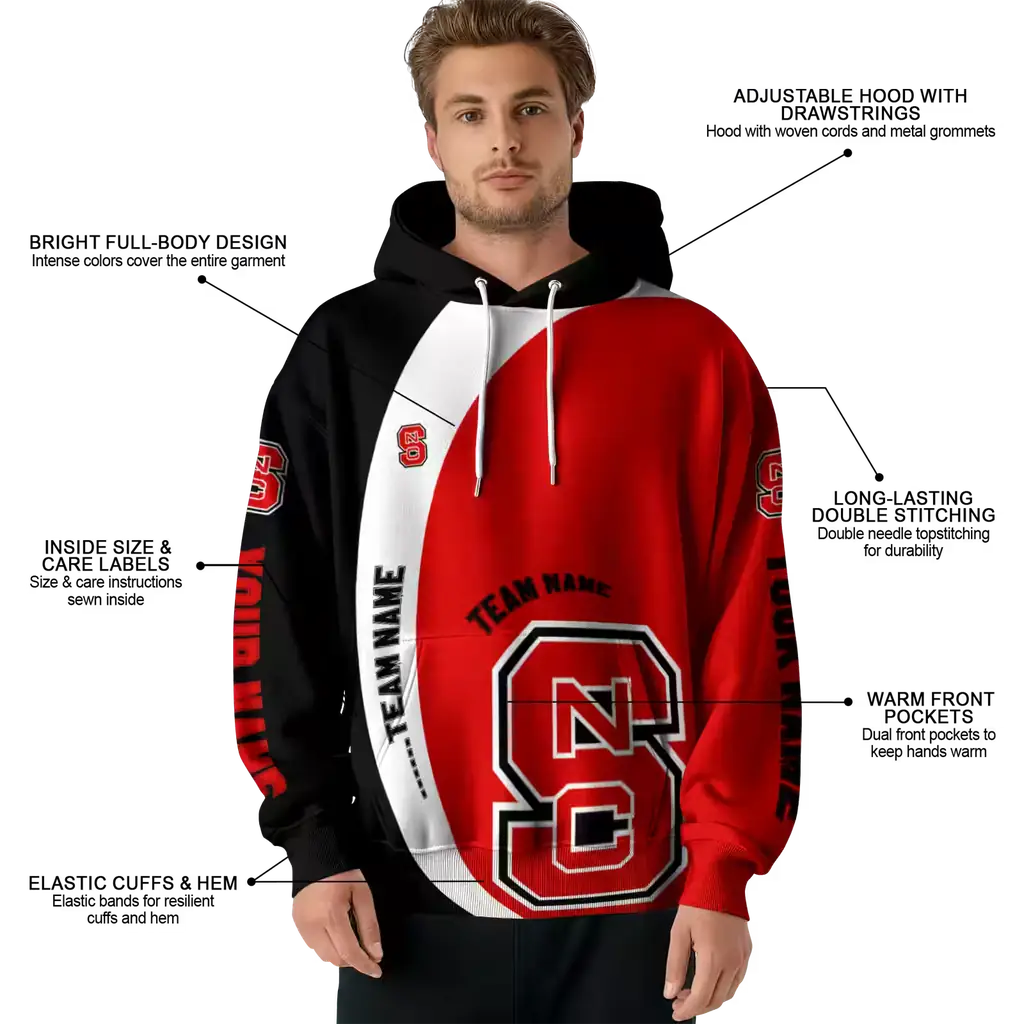 customized nc state wolfpack minimalist design red black hoodie latest model customized nc state wolfpack minimalist design red black hoodie latest model