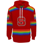 customized nc state wolfpack rainbow stripes red hoodie best selling