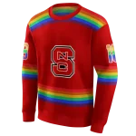 customized nc state wolfpack rainbow stripes red hoodie best selling
