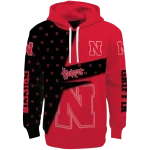 customized nebraska cornhuskers abstract shape red hoodie best selling