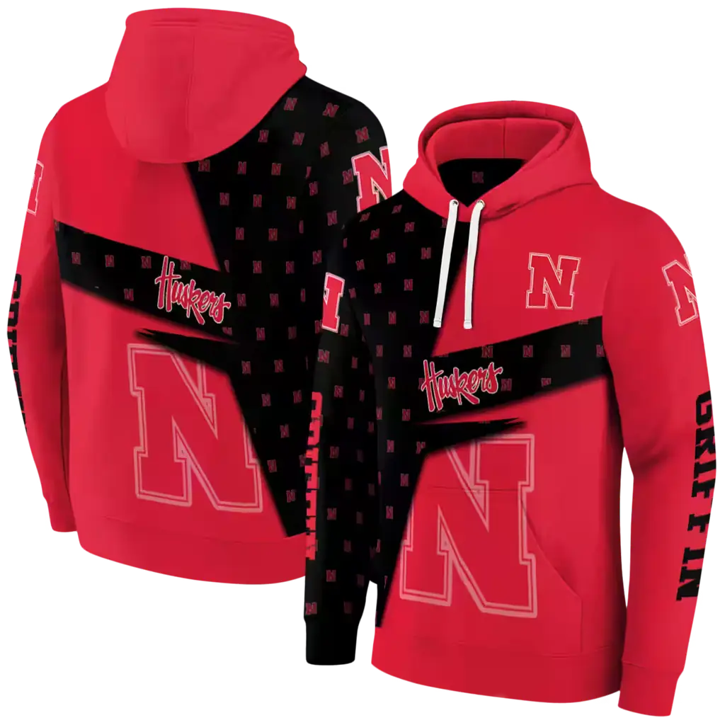 customized nebraska cornhuskers abstract shape red hoodie fashion forward customized nebraska cornhuskers abstract shape red hoodie fashion forward
