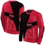 customized nebraska cornhuskers abstract shape red hoodie best selling