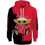 customized nebraska cornhuskers baby yoda red black hoodie best selling