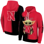 customized nebraska cornhuskers baby yoda red black hoodie best selling