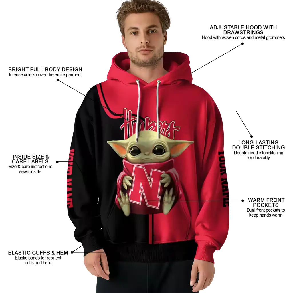 customized nebraska cornhuskers baby yoda red black hoodie latest model customized nebraska cornhuskers baby yoda red black hoodie latest model