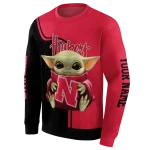 customized nebraska cornhuskers baby yoda red black hoodie best selling