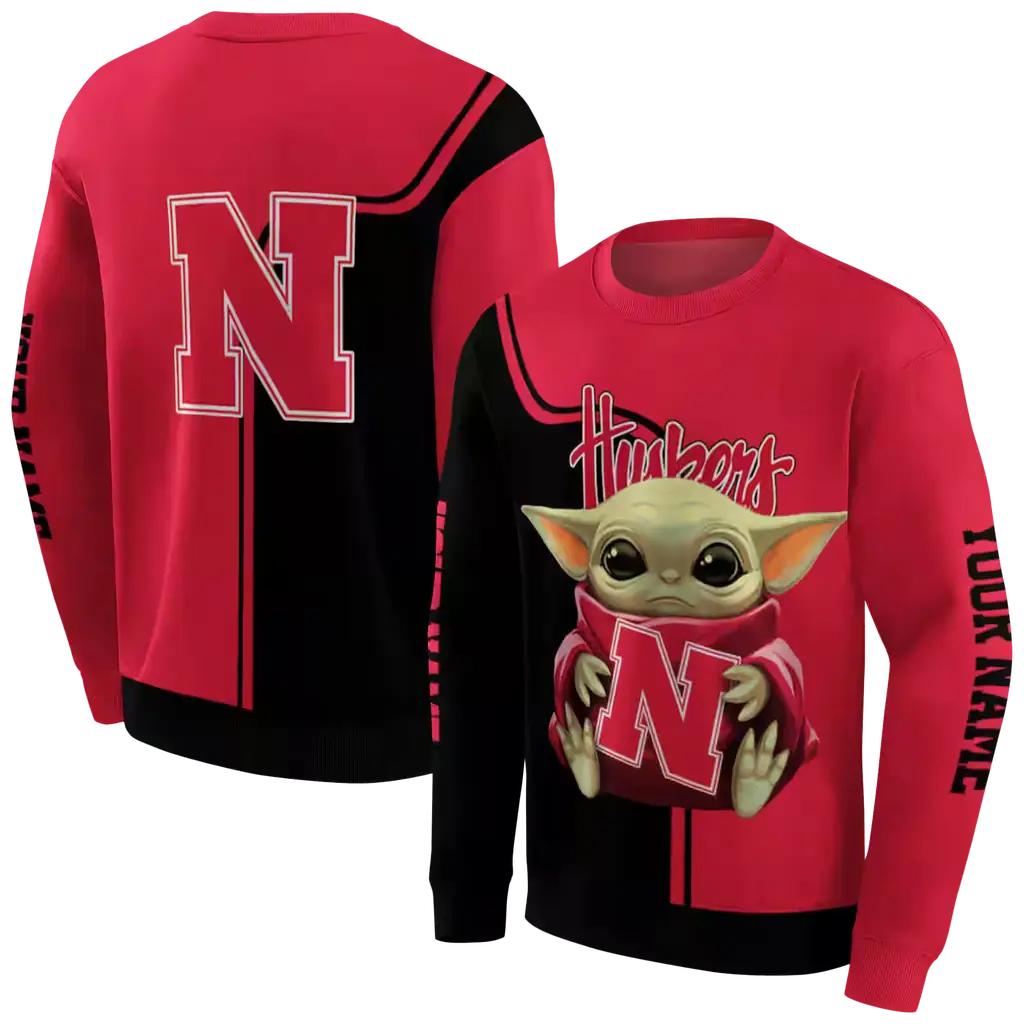 customized nebraska cornhuskers baby yoda red black hoodie premium grade customized nebraska cornhuskers baby yoda red black hoodie premium grade