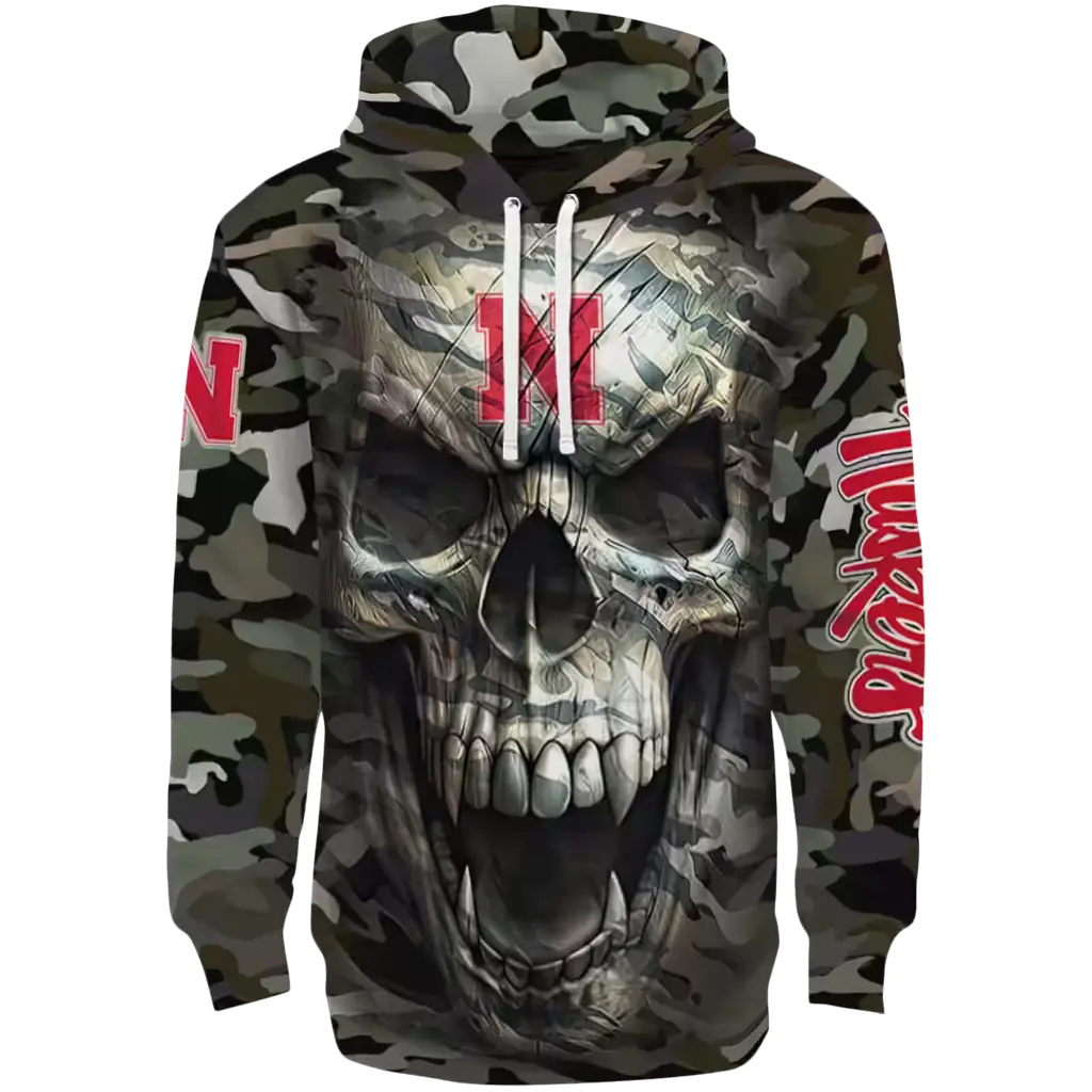 customized nebraska cornhuskers camo skull hoodie best selling customized nebraska cornhuskers camo skull hoodie best selling