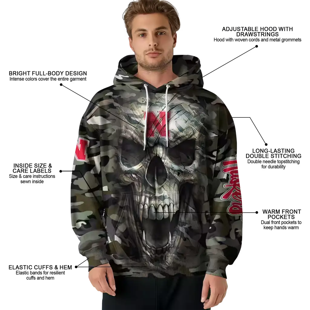 customized nebraska cornhuskers camo skull hoodie latest model customized nebraska cornhuskers camo skull hoodie latest model