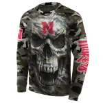 customized nebraska cornhuskers camo skull hoodie best selling