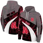 customized nebraska cornhuskers hexagonal mesh red black gray hoodie best selling