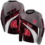 customized nebraska cornhuskers hexagonal mesh red black gray hoodie best selling