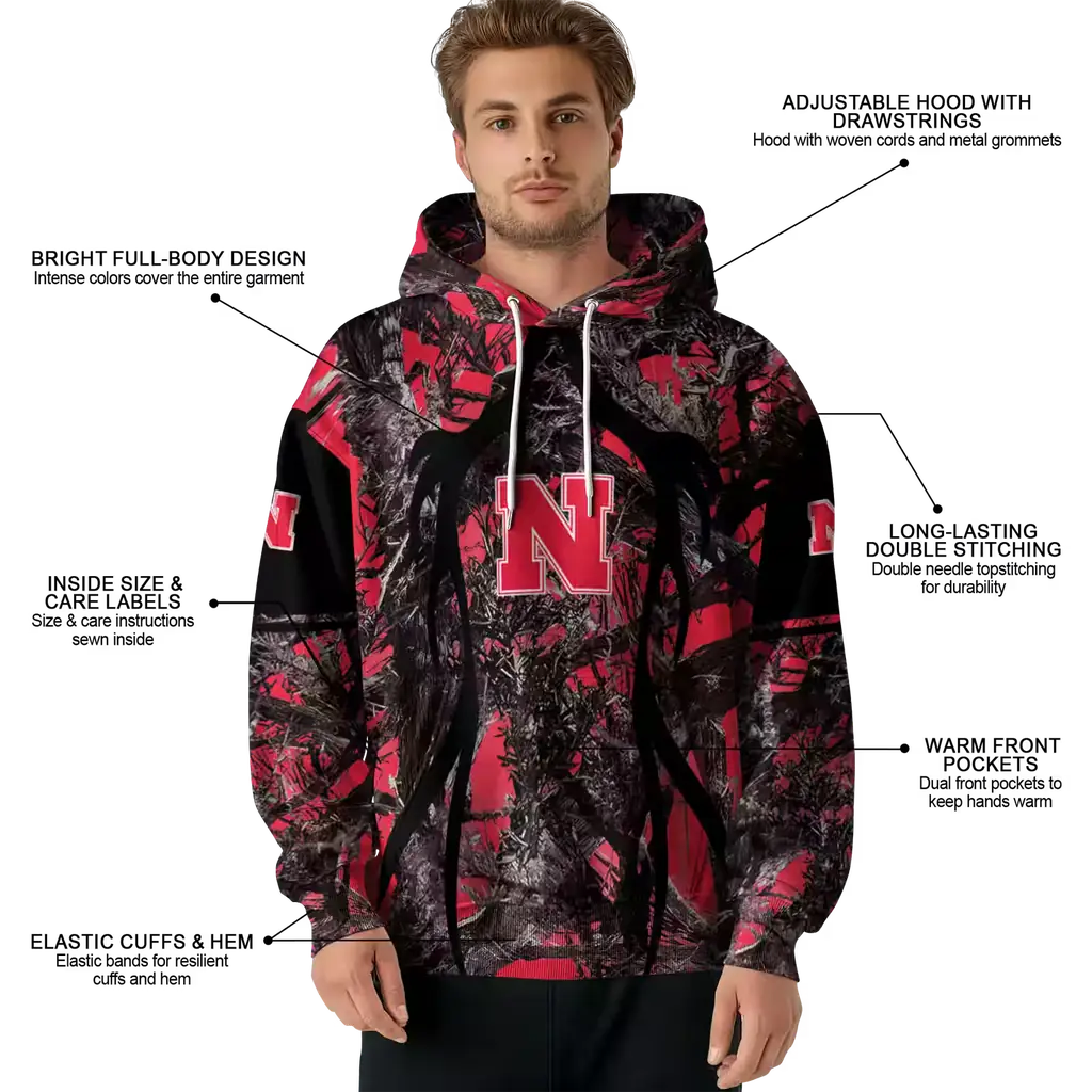 customized nebraska cornhuskers hunting theme red black hoodie latest model customized nebraska cornhuskers hunting theme red black hoodie latest model
