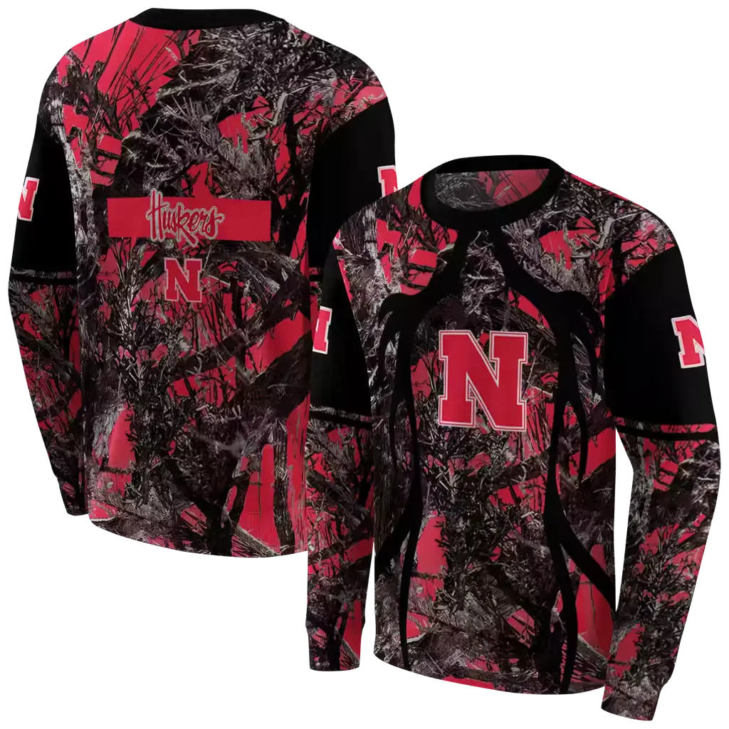customized nebraska cornhuskers hunting theme red black hoodie premium grade customized nebraska cornhuskers hunting theme red black hoodie premium grade