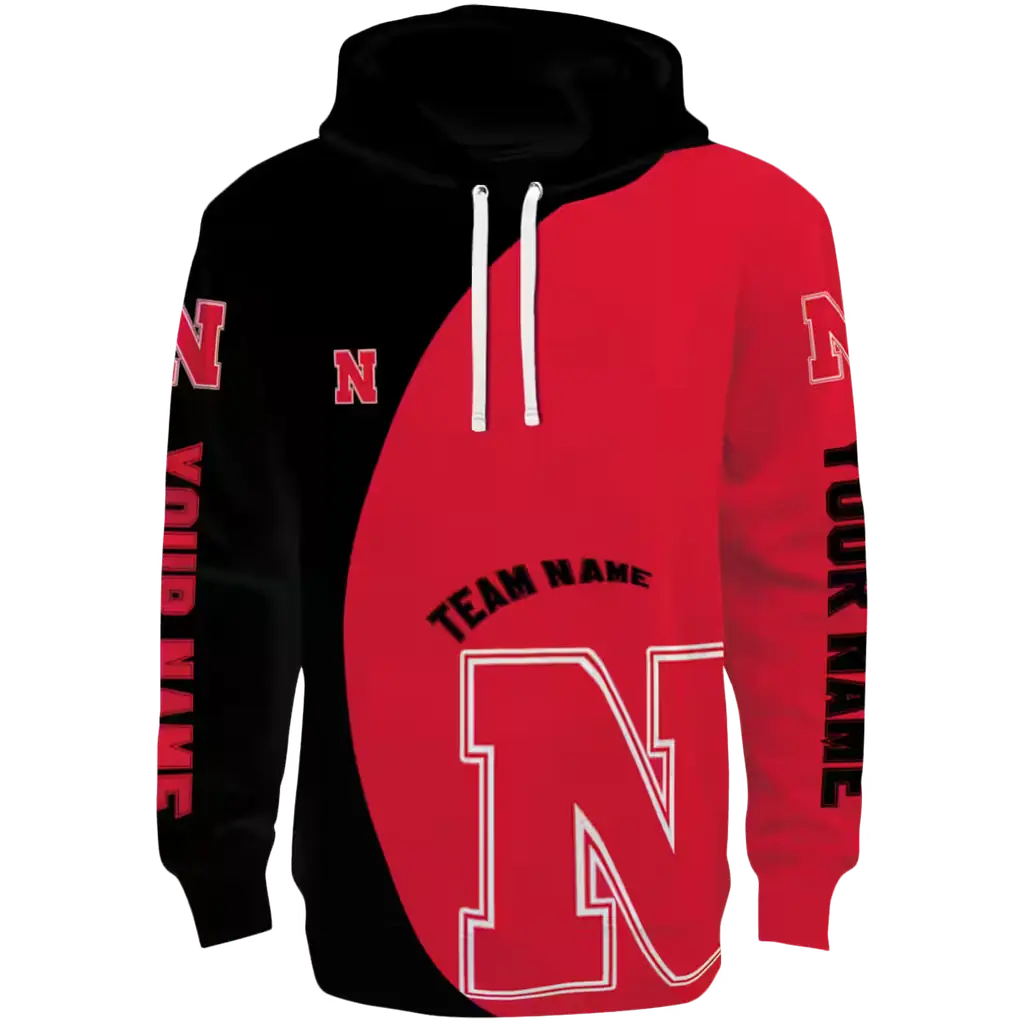 customized nebraska cornhuskers minimalist design red black hoodie best selling customized nebraska cornhuskers minimalist design red black hoodie best selling
