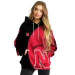 customized nebraska cornhuskers minimalist design red black hoodie best selling