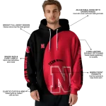 customized nebraska cornhuskers minimalist design red black hoodie best selling